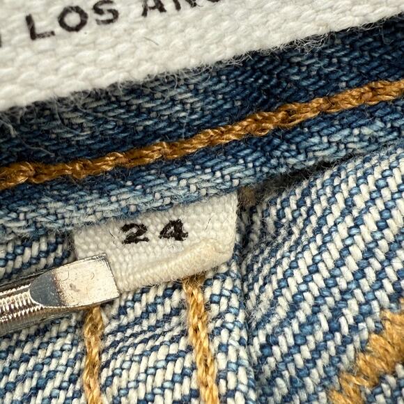 Slvrlake London Jeans SZ 24 NWT Shakedown Straight Leg Distress Denim High Waist - Picture 9 of 16